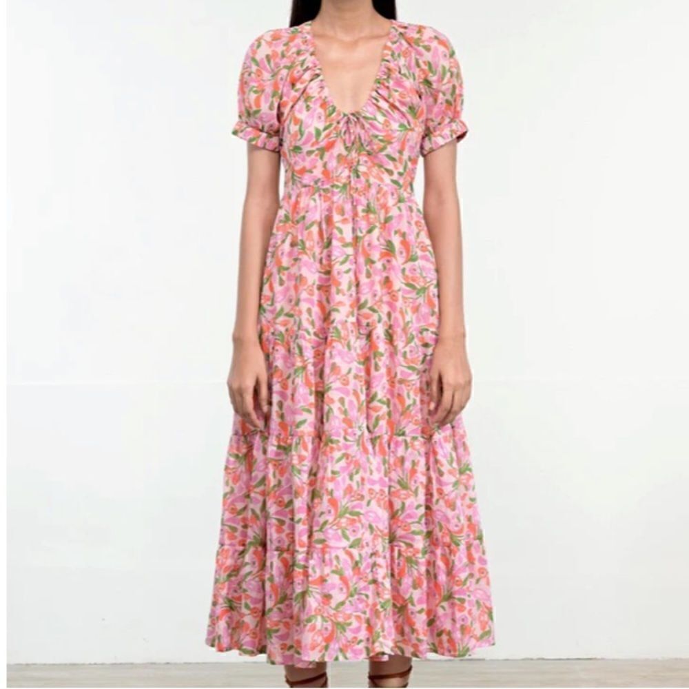 Banjanan Norma Mini Bloom Rose Midi Dress in Size Small